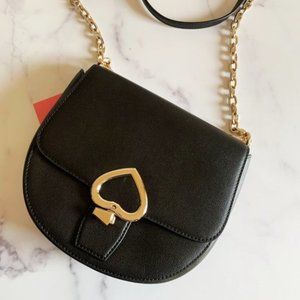 NWT Kate Spade Medium Saddle Bag BLACK